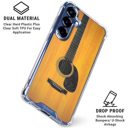 Wood Guitar Galaxy S25 Clear Case